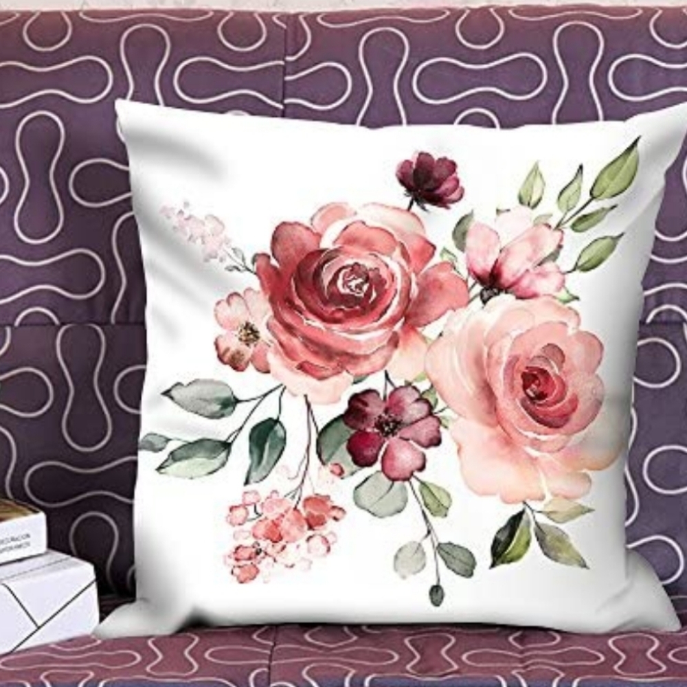 Decorative Floral Leaf Buds Pillow Case
